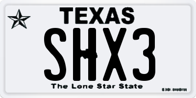 TX license plate SHX3