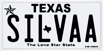 TX license plate SILVAA