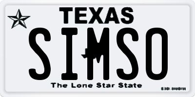 TX license plate SIMSO