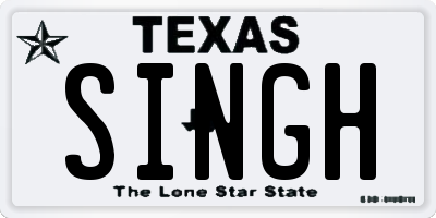 TX license plate SINGH