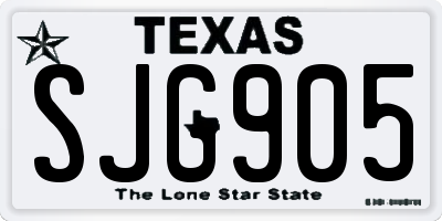 TX license plate SJG905