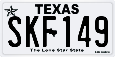 TX license plate SKF149