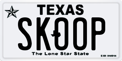 TX license plate SKOOP