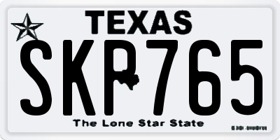 TX license plate SKP765