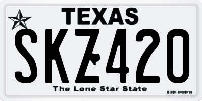 TX license plate SKZ420