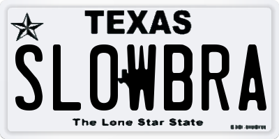 TX license plate SL0WBRA