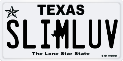 TX license plate SLIMLUV