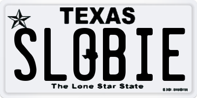 TX license plate SLOBIE