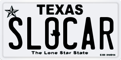 TX license plate SLOCAR