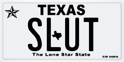 TX license plate SLUT