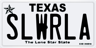 TX license plate SLWRLA