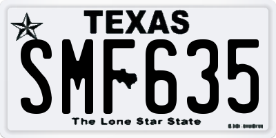 TX license plate SMF635