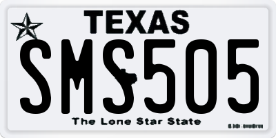 TX license plate SMS505