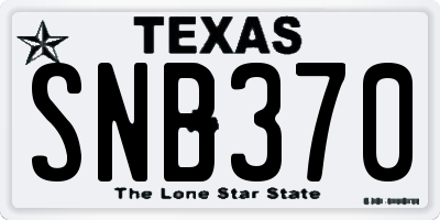 TX license plate SNB370