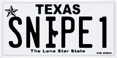 TX license plate SNIPE1