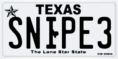 TX license plate SNIPE3