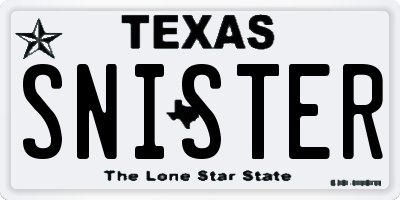 TX license plate SNISTER
