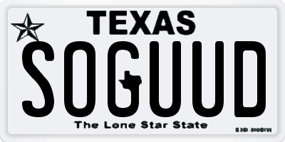 TX license plate SOGUUD