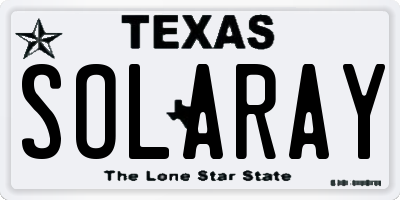 TX license plate SOLARAY