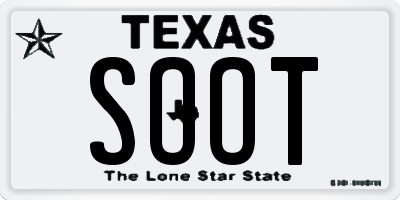 TX license plate SOOT