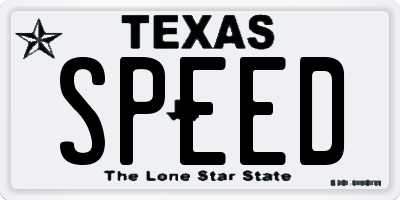 TX license plate SPEED