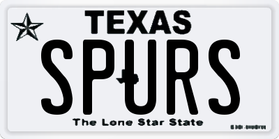 TX license plate SPURS