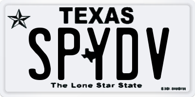 TX license plate SPYDV