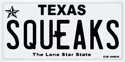 TX license plate SQUEAKS