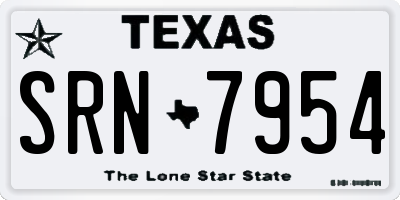 TX license plate SRN7954