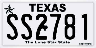 TX license plate SS2781