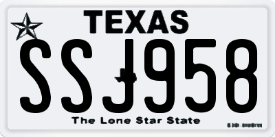 TX license plate SSJ958