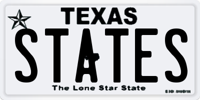 TX license plate STATES