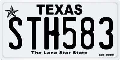 TX license plate STH583