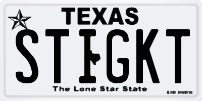 TX license plate STIGKT