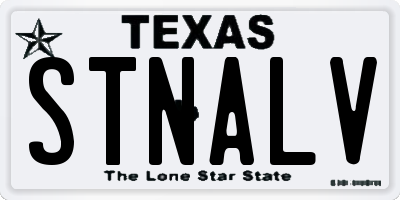 TX license plate STNALV