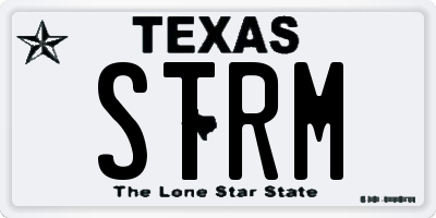 TX license plate STRM