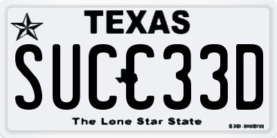 TX license plate SUCC33D