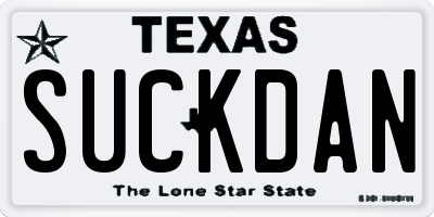 TX license plate SUCKDAN