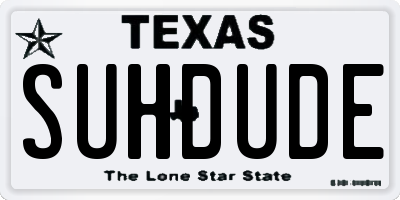 TX license plate SUHDUDE