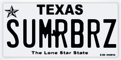 TX license plate SUMRBRZ