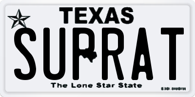 TX license plate SUPRAT