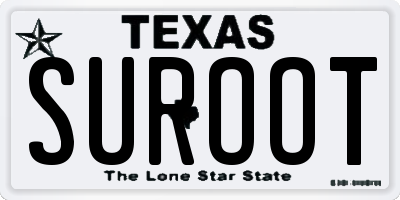 TX license plate SUROOT