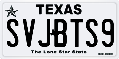 TX license plate SVJBTS9