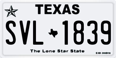 TX license plate SVL1839