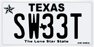 TX license plate SW33T