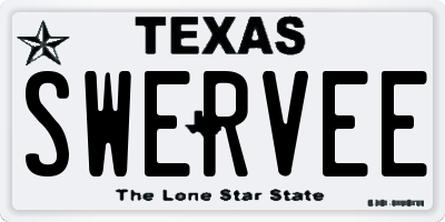 TX license plate SWERVEE