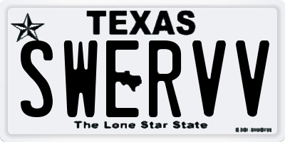 TX license plate SWERVV