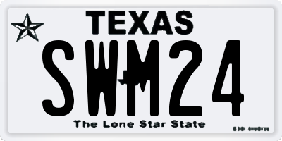 TX license plate SWM24