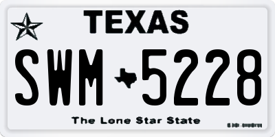 TX license plate SWM5228