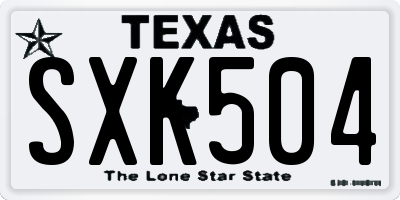 TX license plate SXK504